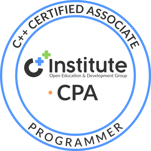 CPA C++ Certified Associate Programmer certification badge